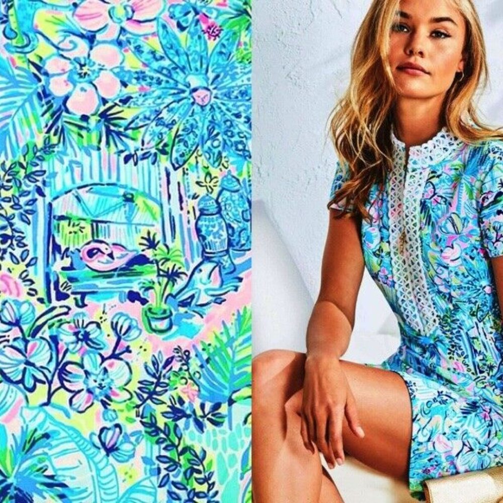 NWT 🩵LILLY PULITZER 2,4 ADRENA STRETCH SHIFT MULTI LILLY'S HOUSE🩵🦄🪻